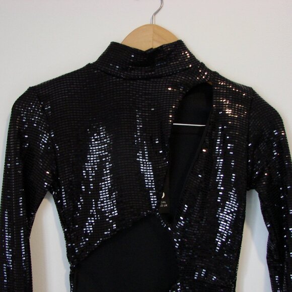 EGO Black Sequin Cut Out Mini Dress Holiday Party BRAND NEW WITH TAGS NWT NEW 8 - Picture 9 of 16